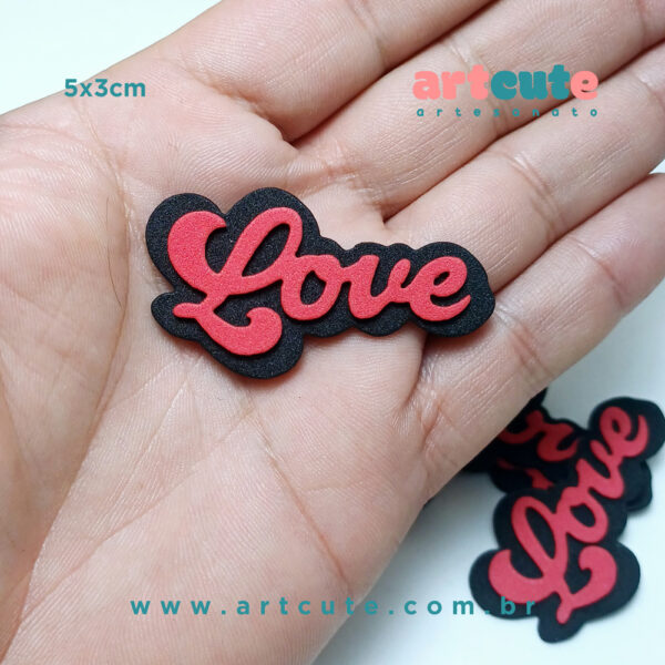 Aplique em EVA Love Retro. Pacote com 20un - Imagem 2