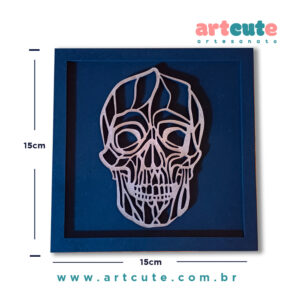 Quadrinho Decorativo Caveira Rock  - 15x15cm