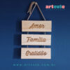 Plaquinha Decorativa Amor, Família e Gratidão 25X19cm - Imagem 3