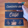 Plaquinha Decorativa Cantinho do Café Preta 25X19cm - Imagem 2