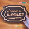 Quadrinho Decorativo Cantinho do Churrasco 29X17,5cm - Imagem 2
