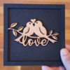 Quadrinho Decorativo Passarinhos Love 15x15cm - Imagem 2
