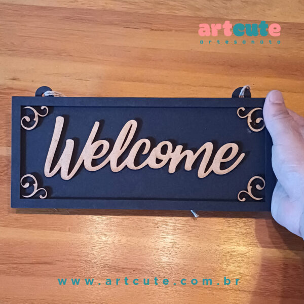 Quadrinho Decorativo Welcome 27X11,5cm - Image 2