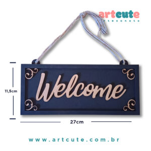 Quadrinho Decorativo Welcome 27X11,5cm