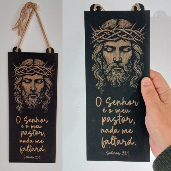 Plaquinha Quadro Religioso Jesus Salmos 23