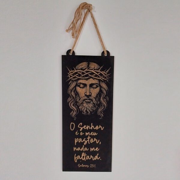 Plaquinha Quadro Religioso Jesus Salmos 23 - Imagem 2