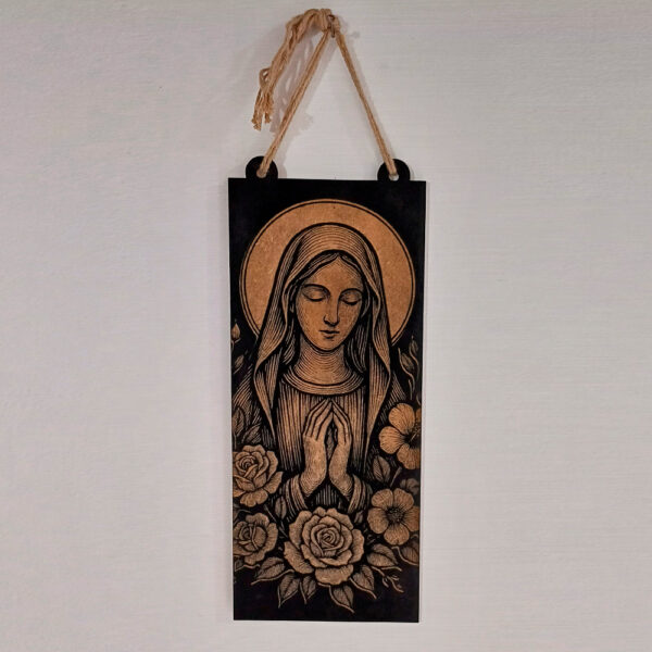 Plaquinha Quadro Religioso Virgem Maria - Imagem 2