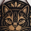Plaquinha Decorativa Redonda em Madeira - Gato - Imagem 6