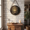 Plaquinha Decorativa Redonda em Madeira - Tema Religioso: Jesus - Imagem 2