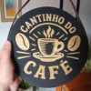 Placa Decorativa Redonda em Madeira Cantinho do Café - Imagem 4