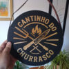 Placa Decorativa Redonda em Madeira Cantinho do Churrasco - Imagem 4