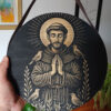 Placa Decorativa Redonda em Madeira Santo São Francisco de Assis - Imagem 4