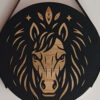 Placa Decorativa Redonda em Madeira - Cavalo - Imagem 6