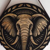 Quadro Placa Decorativa Redonda em Madeira - Elefante - Imagem 5